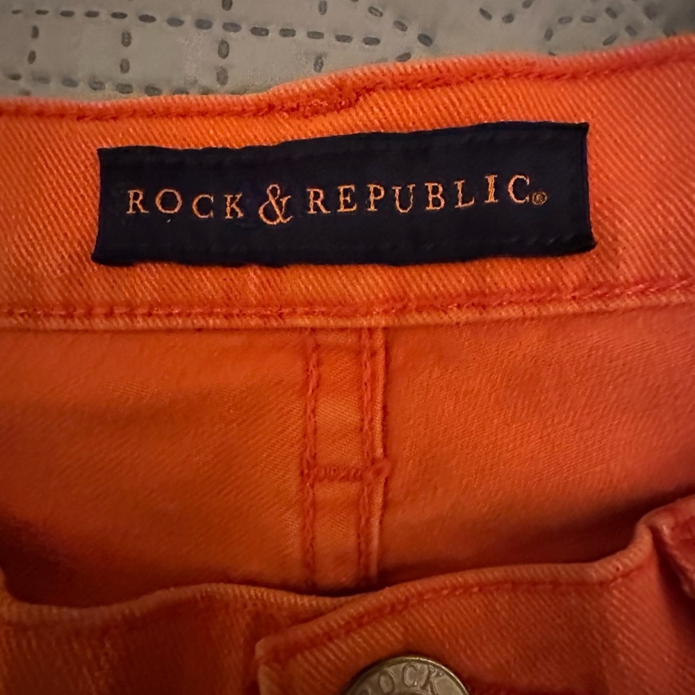 Rock & Republic Orange Skinny Jeans - Picture 2 of 8